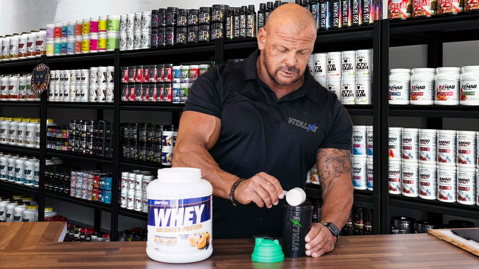 Steve Measuring Protein Powder